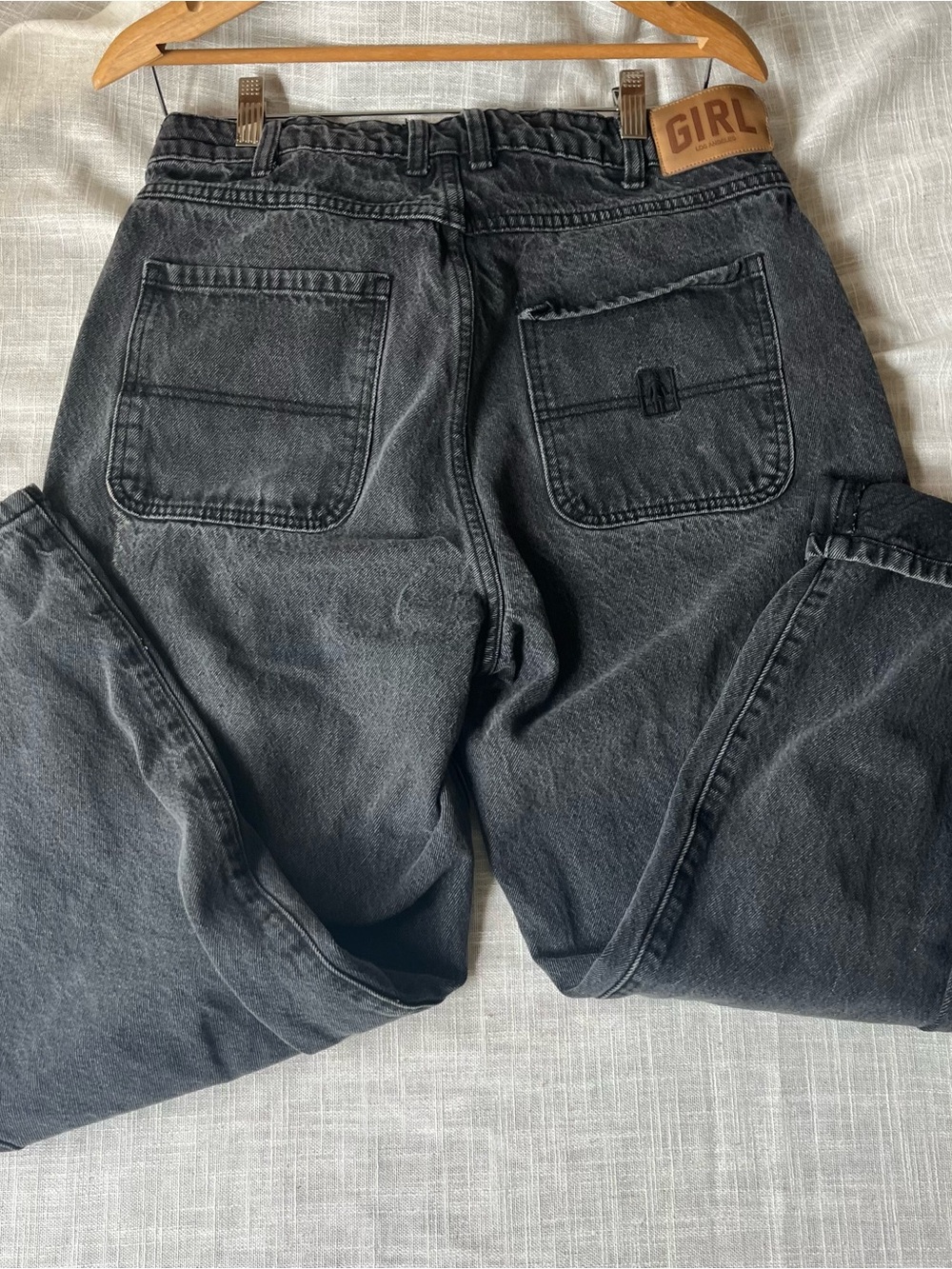 90s GIRL Skater Baggy Jeans Black Denim - Picture 13 of 13